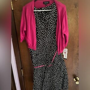 Perceptions dress with sweater and belt